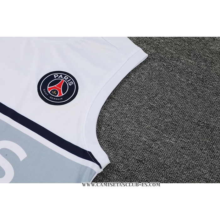 Camiseta de Entrenamiento Paris Saint-Germain 22-23 Sin Mangas Blanco y Gris